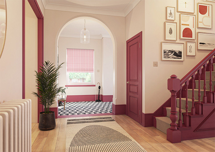 Lace Stripes, Lipstick Pink - Roman Blind - Image 6